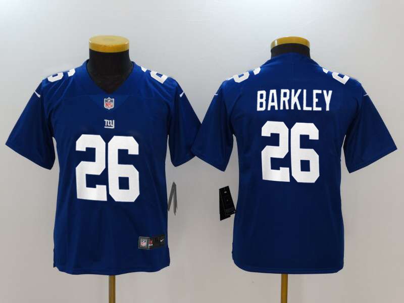 Youth New York Giants #26 Barkley Blue Nike Vapor Untouchable Limited NFL Jerseys